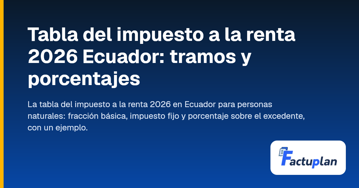 Tabla del impuesto a la renta 2026 Ecuador: tramos y porcentajes ...